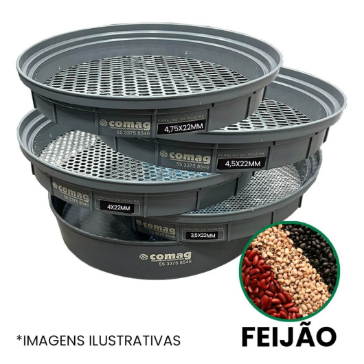 Jogo de peneiras circulares para classificação de Feijão