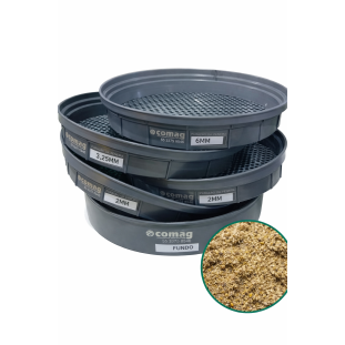 Jogo de peneiras circulares para granulometria de Ração Bovina